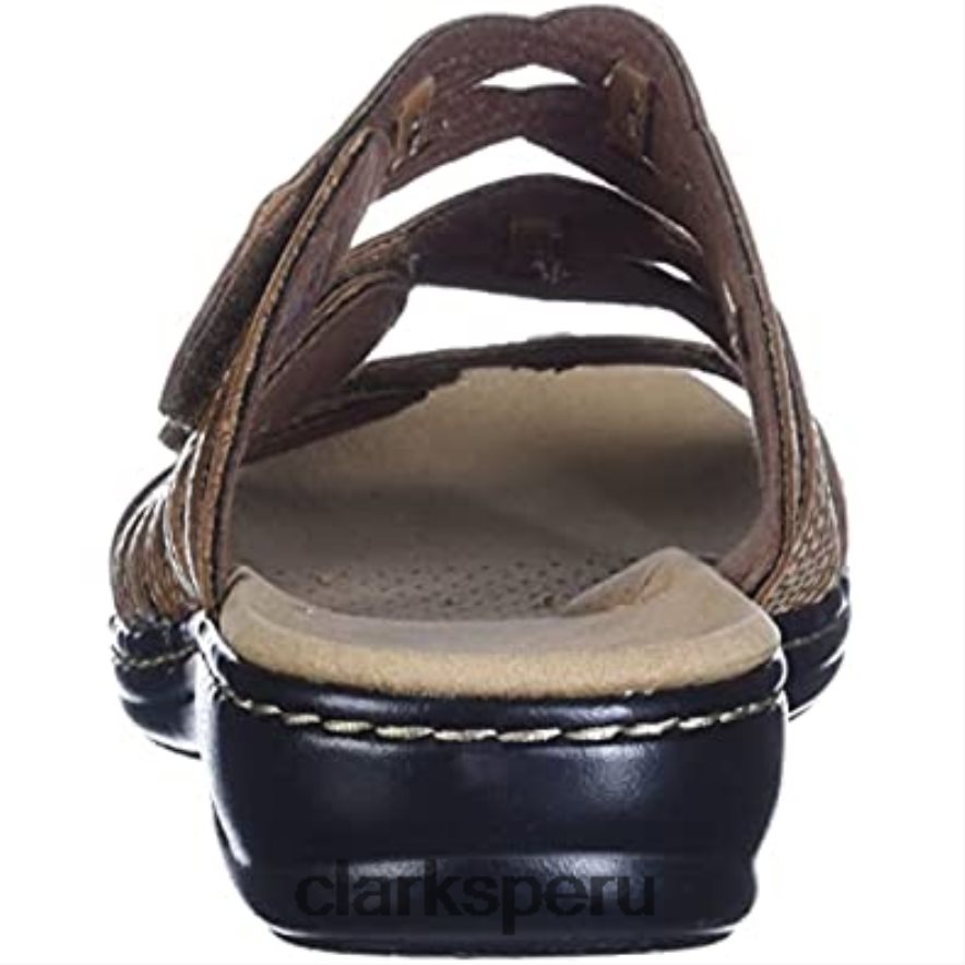 sandalia clarks leisa faye mujer cuero tostado mujer Clarks 40N4LX2045 cuero marrón
