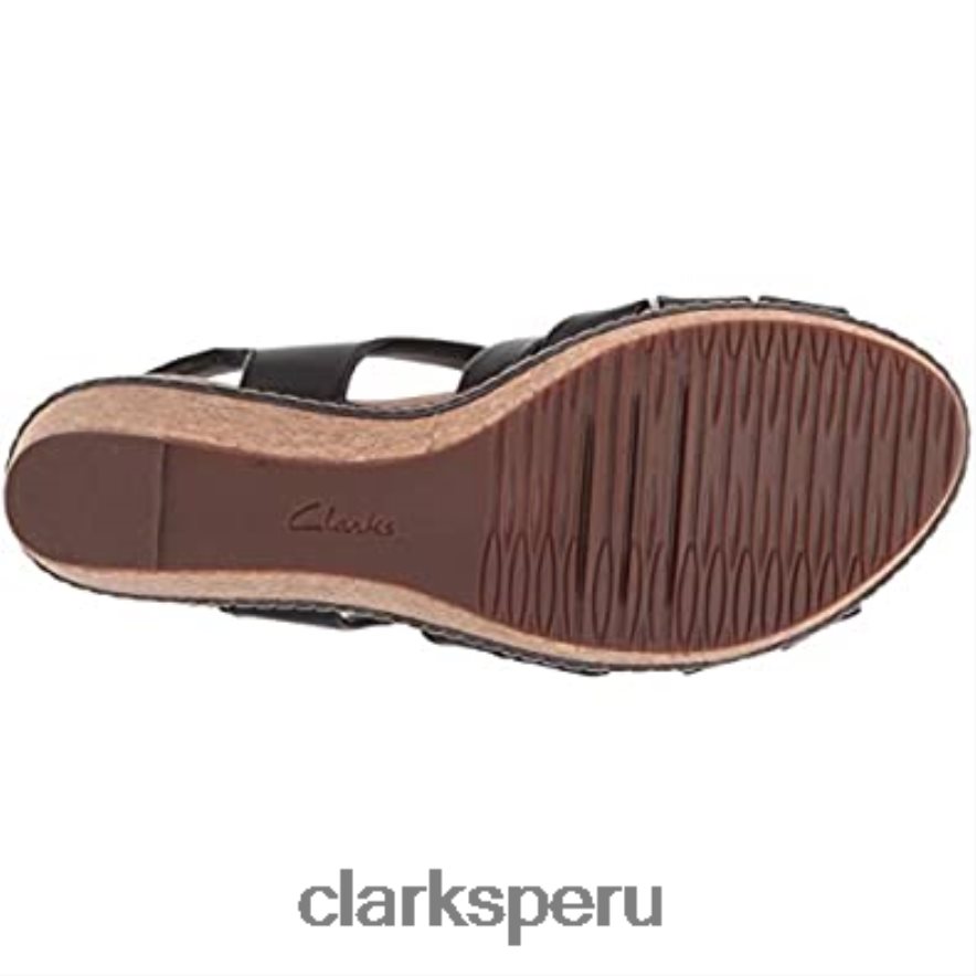 sandalia con cuña annadel rayna para mujer clarks de cuero negro mujer Clarks 40N4LX1070