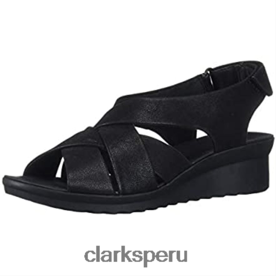 sandalia con cuña caddell jena para mujer clarks negros mujer Clarks 40N4LX2918 negro