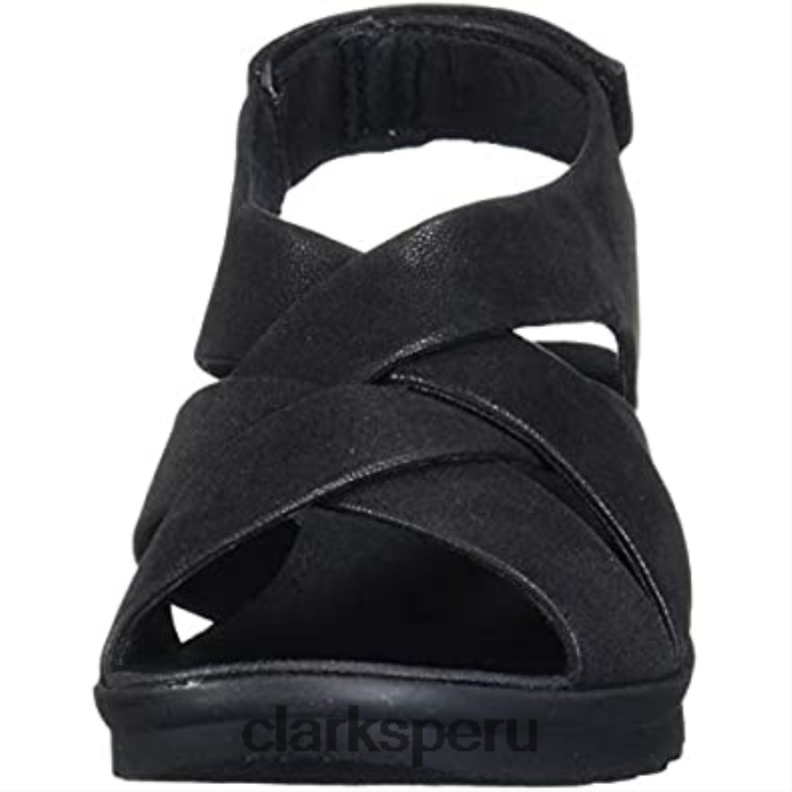 sandalia con cuña caddell jena para mujer clarks negros mujer Clarks 40N4LX2918 negro
