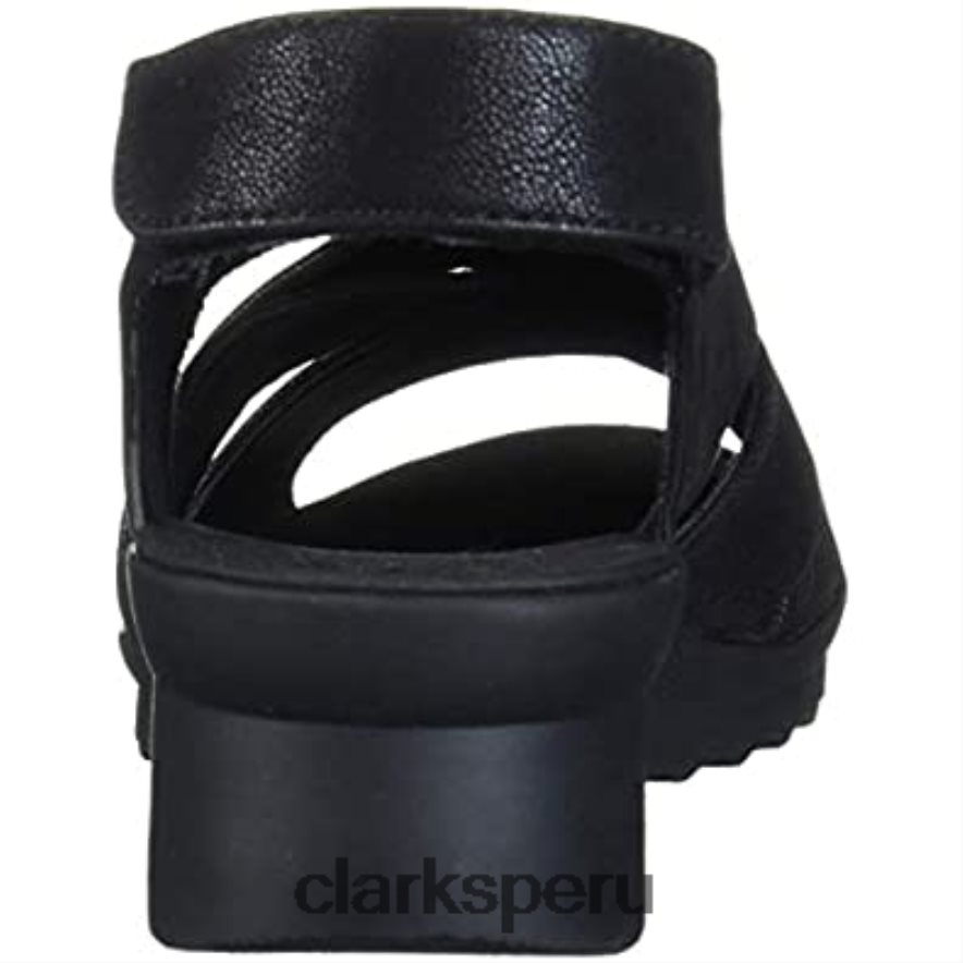 sandalia con cuña caddell jena para mujer clarks negros mujer Clarks 40N4LX2918 negro
