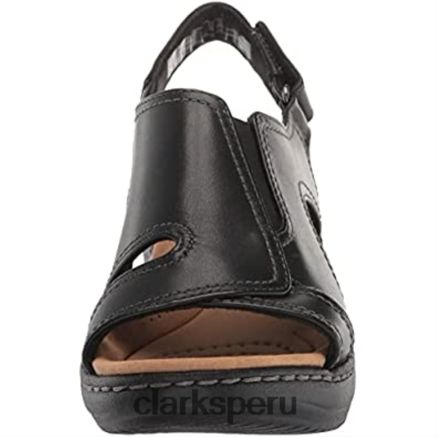 sandalia con cuña estilo merliah para mujer clarks cuero tostado mujer Clarks 40N4LX1999