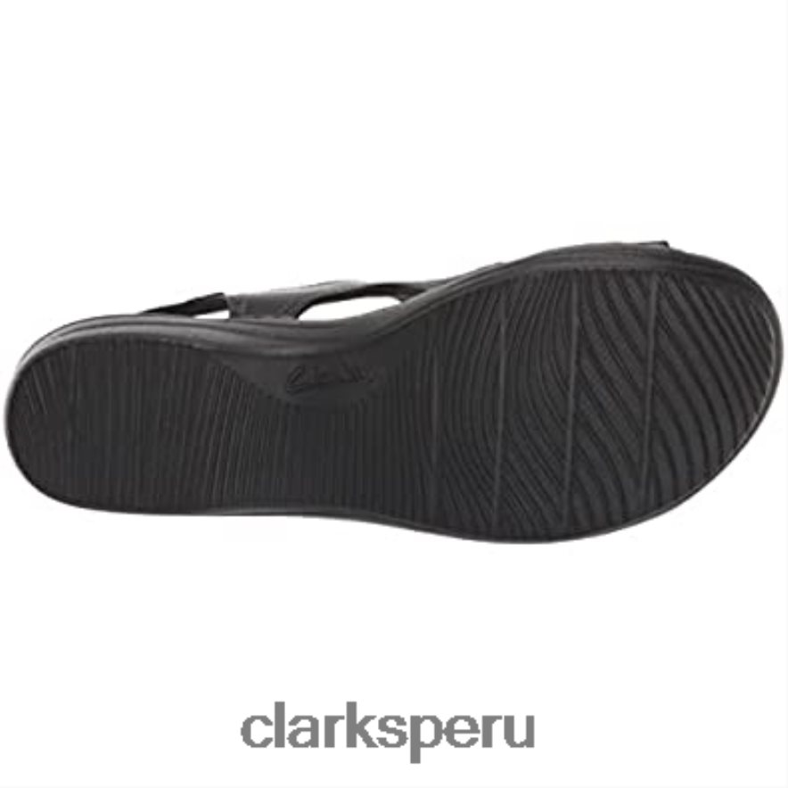 sandalia con cuña estilo merliah para mujer clarks cuero tostado mujer Clarks 40N4LX1999