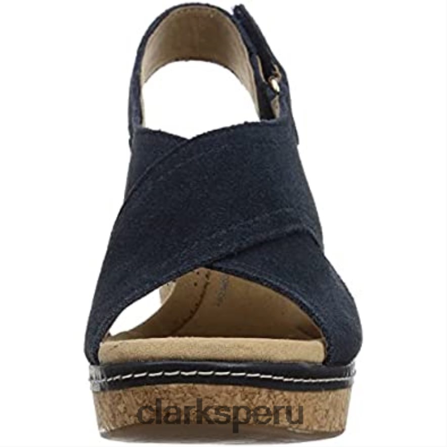 sandalia con cuña giselle cove para mujer clarks azul marino mujer Clarks 40N4LX1997 Armada