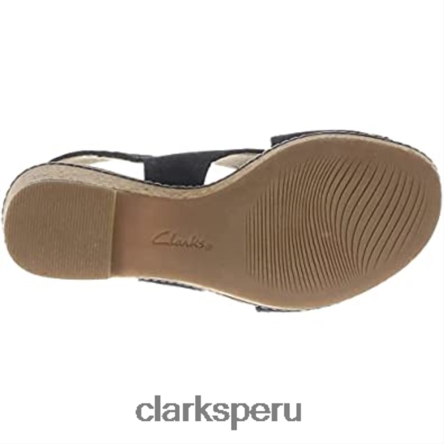 sandalia con cuña giselle cove para mujer clarks azul marino mujer Clarks 40N4LX1997 Armada