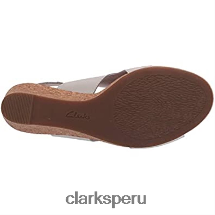 sandalia con cuña lafley joy para mujer de cuero blanco clarks mujer Clarks 40N4LX1350