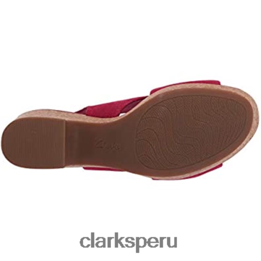 sandalia con cuña maritsa lara mujer clarks ante fucsia mujer Clarks 40N4LX1661 gamuza fucsia