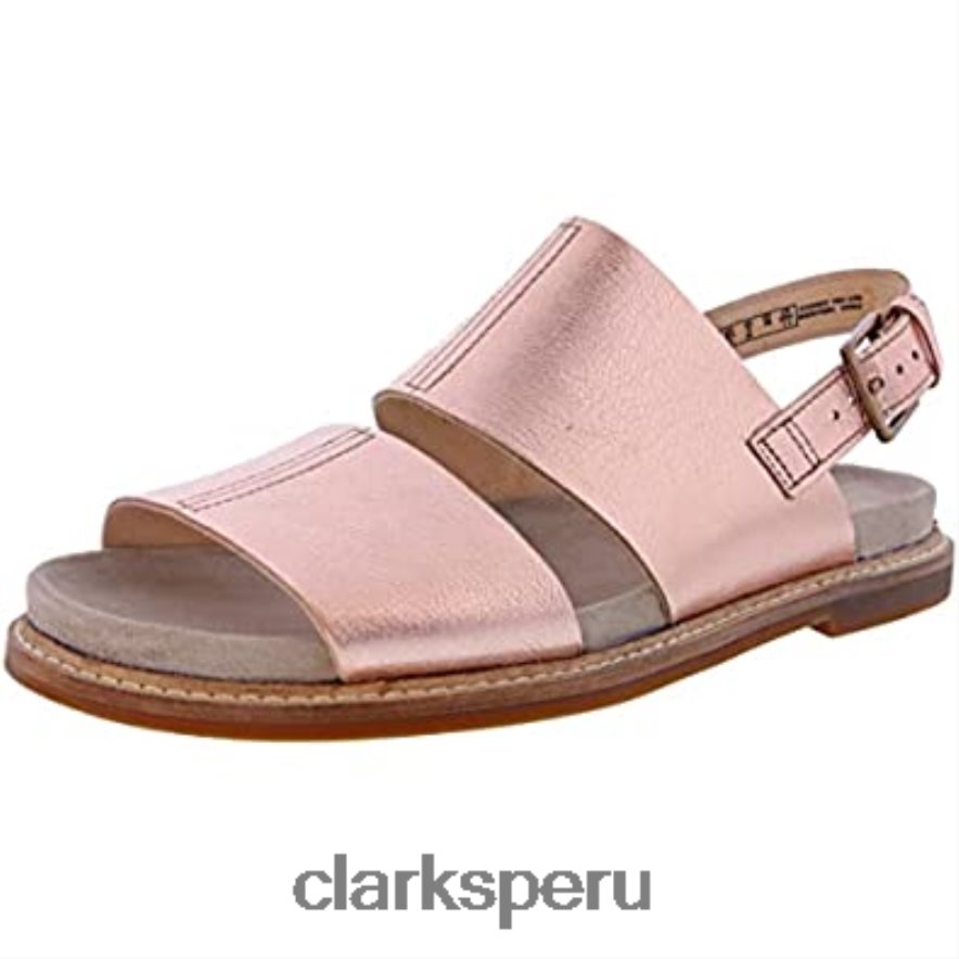 sandalia corsio para mujer de piel color oro rosa clarks cuero color oro rosa mujer Clarks 40N4LX2943 cuero de oro rosa
