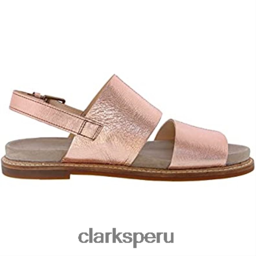 sandalia corsio para mujer de piel color oro rosa clarks cuero color oro rosa mujer Clarks 40N4LX2943 cuero de oro rosa