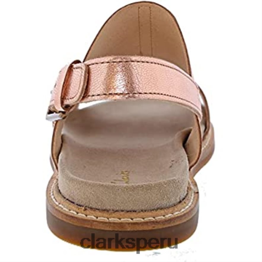 sandalia corsio para mujer de piel color oro rosa clarks cuero color oro rosa mujer Clarks 40N4LX2943 cuero de oro rosa