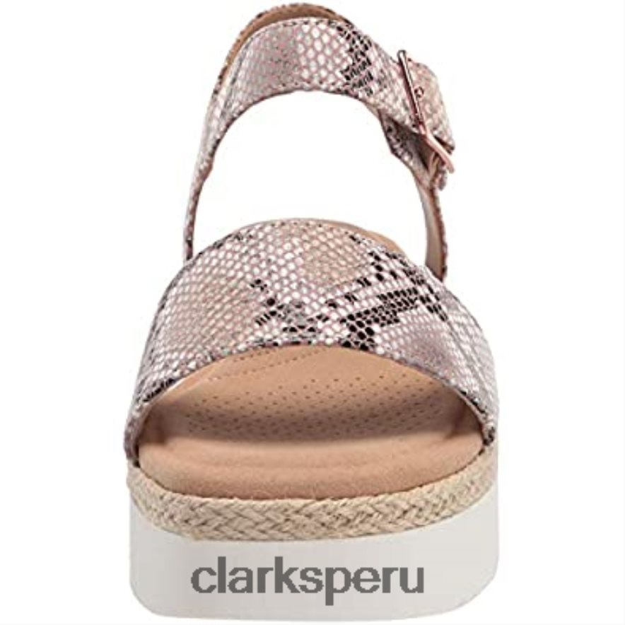 sandalia cuña mujer lana Shore clarks marrón serpiente sintética mujer Clarks 40N4LX2535 serpiente marrón sintética