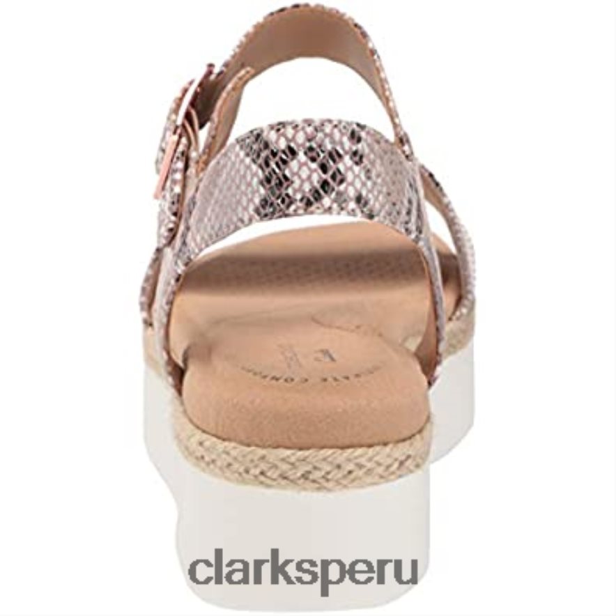 sandalia cuña mujer lana Shore clarks marrón serpiente sintética mujer Clarks 40N4LX2535 serpiente marrón sintética