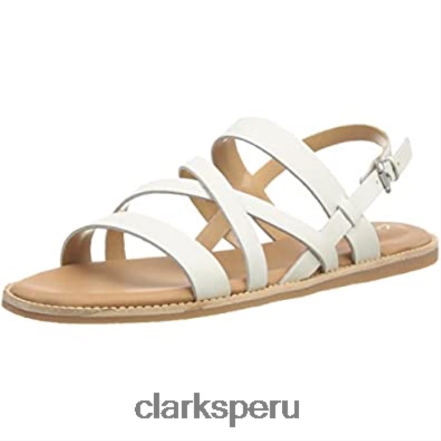 sandalia de sol karsea mujer piel blanca clarks mujer Clarks 40N4LX806 cuero blanco
