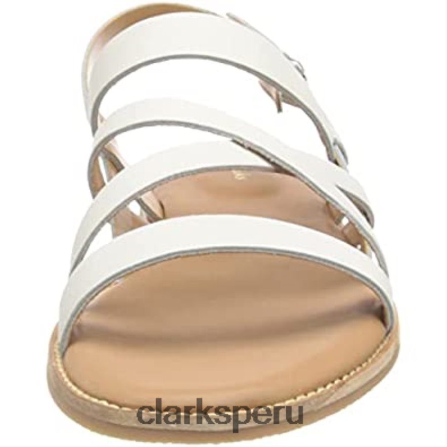 sandalia de sol karsea mujer piel blanca clarks mujer Clarks 40N4LX806 cuero blanco