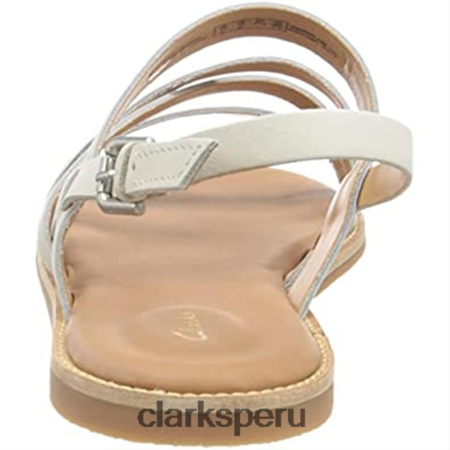 sandalia de sol karsea mujer piel blanca clarks mujer Clarks 40N4LX806 cuero blanco
