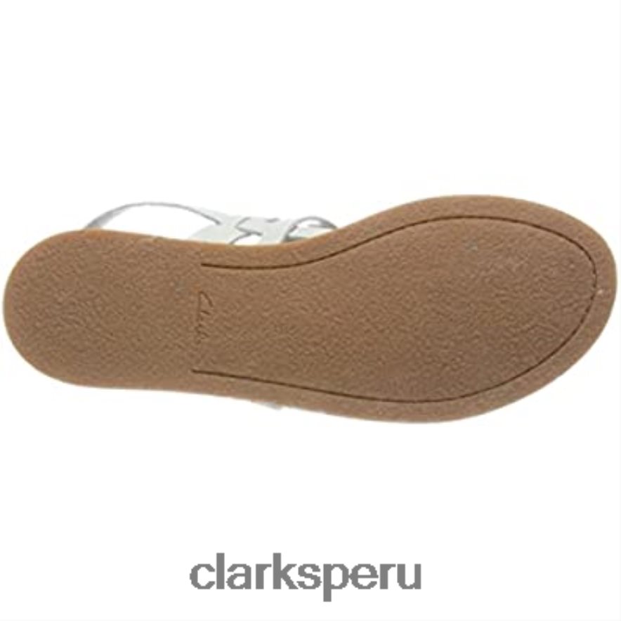 sandalia de sol karsea mujer piel blanca clarks mujer Clarks 40N4LX806 cuero blanco