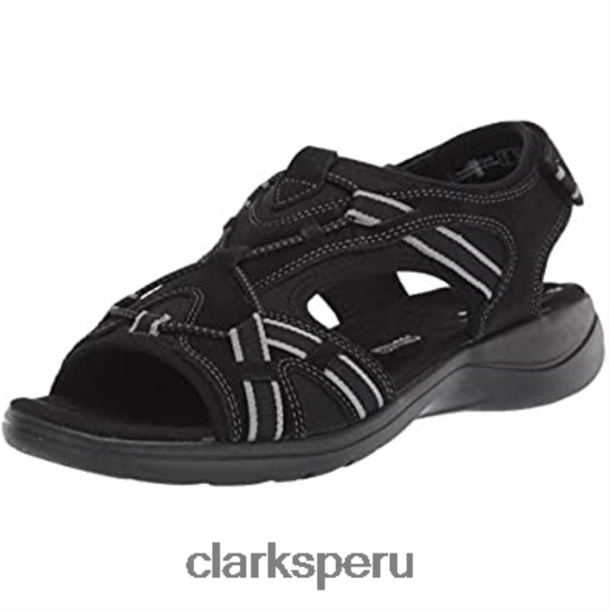 sandalia deportiva saylie loop para mujer clarks ante negro mujer Clarks 40N4LX2167 ante negro