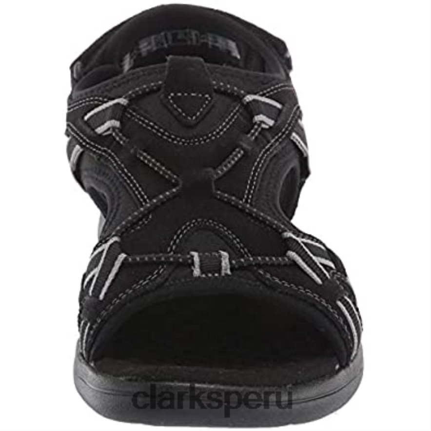 sandalia deportiva saylie loop para mujer clarks ante negro mujer Clarks 40N4LX2167 ante negro