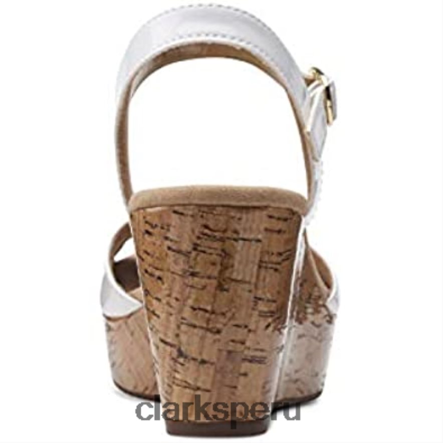 sandalia mujer annadel mystic cuña charol blanco sintético clarks mujer Clarks 40N4LX1502 charol blanco sintético