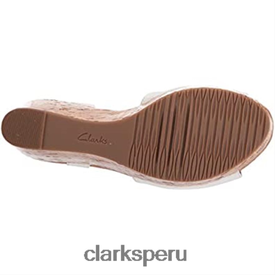 sandalia mujer annadel mystic cuña charol blanco sintético clarks mujer Clarks 40N4LX1502 charol blanco sintético