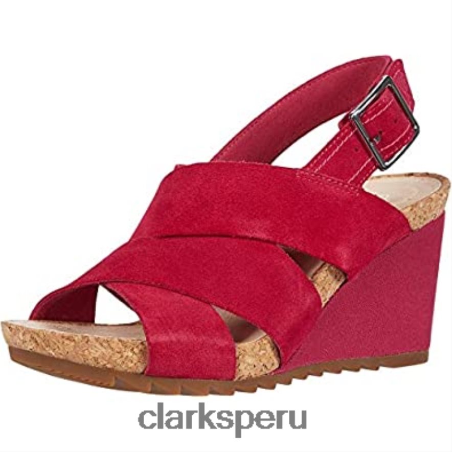 sandalia mujer cuña flex arena ante fucsia clarks mujer Clarks 40N4LX2462 gamuza fucsia