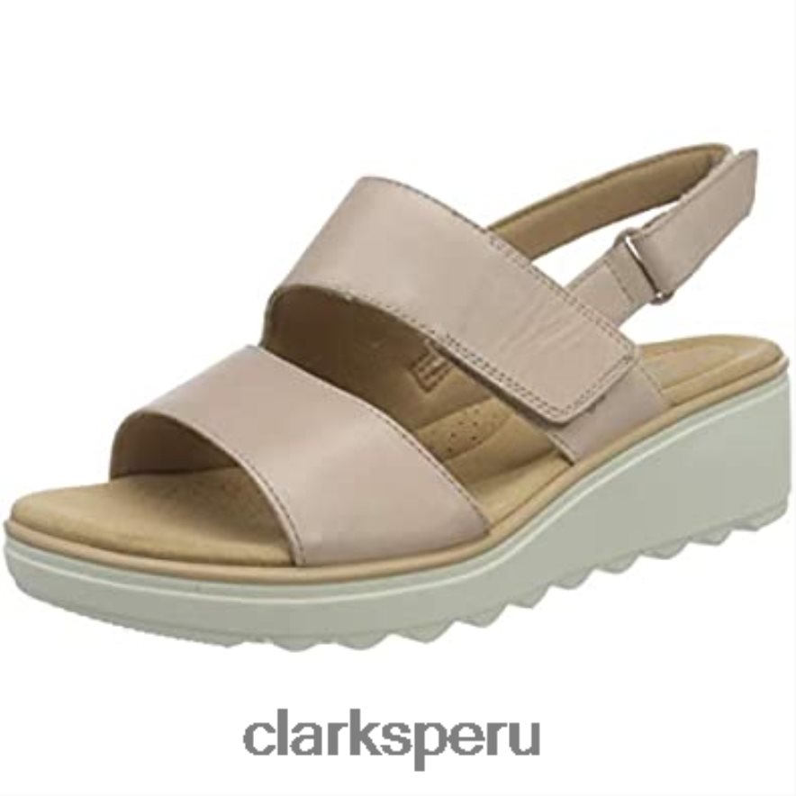 sandalia plana clarks mujer 26 1577354 piel rosa polvoriento mujer Clarks 40N4LX1101