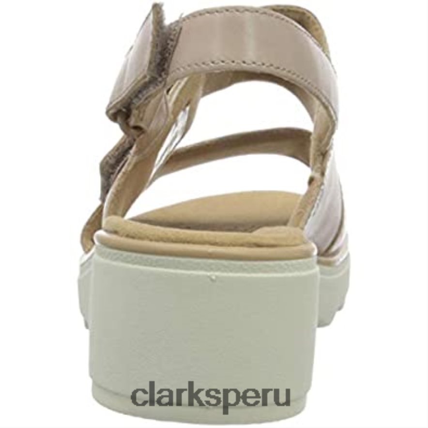 sandalia plana clarks mujer 26 1577354 piel rosa polvoriento mujer Clarks 40N4LX1101