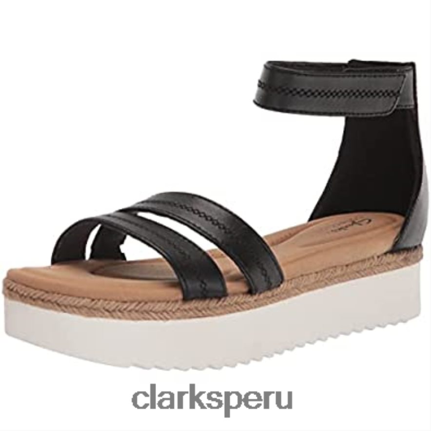 sandalia plana lana glide mujer clarks cuero negro mujer Clarks 40N4LX2789 cuero negro