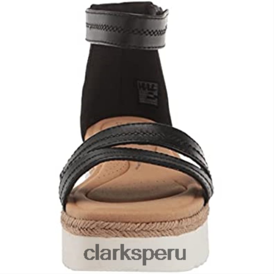 sandalia plana lana glide mujer clarks cuero negro mujer Clarks 40N4LX2789 cuero negro