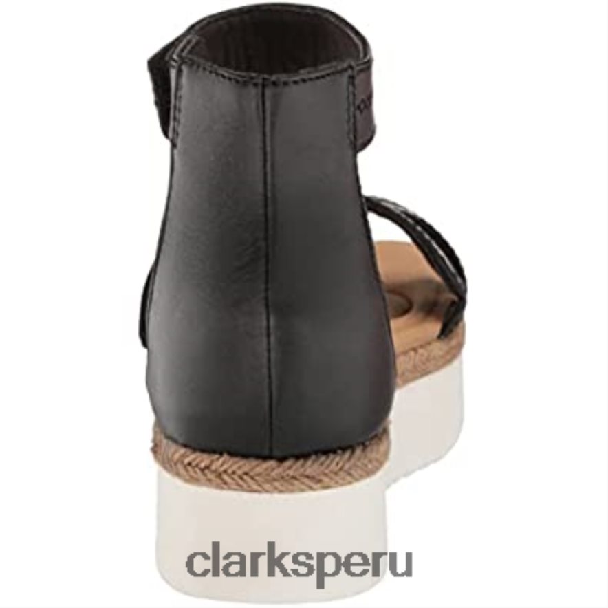 sandalia plana lana glide mujer clarks cuero negro mujer Clarks 40N4LX2789 cuero negro