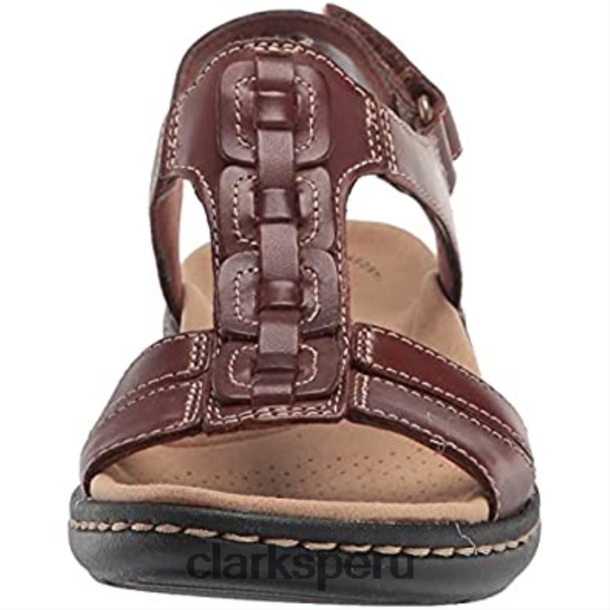 sandalia plana laurieann kay para mujer clarks cuero tostado mujer Clarks 40N4LX2197 cuero marrón