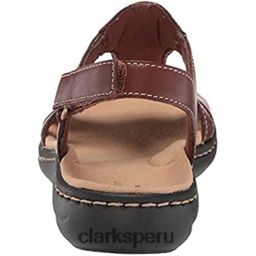 sandalia plana laurieann kay para mujer clarks cuero tostado mujer Clarks 40N4LX2197 cuero marrón