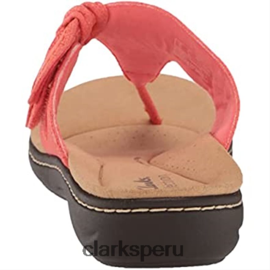 sandalia plana laurieann rae de mujer textil coral brillante clarks mujer Clarks 40N4LX780