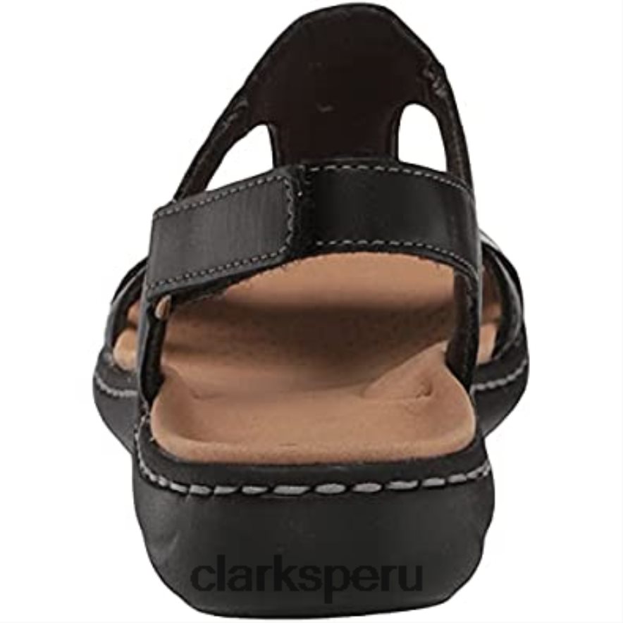 sandalia plana mujer laurieann kay piel negra clarks mujer Clarks 40N4LX654 cuero negro