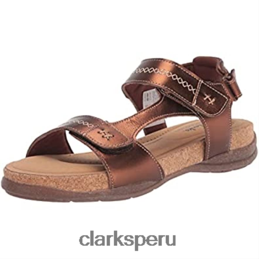 sandalia plana roseville mae mujer clarks piel metalizada mujer Clarks 40N4LX2799
