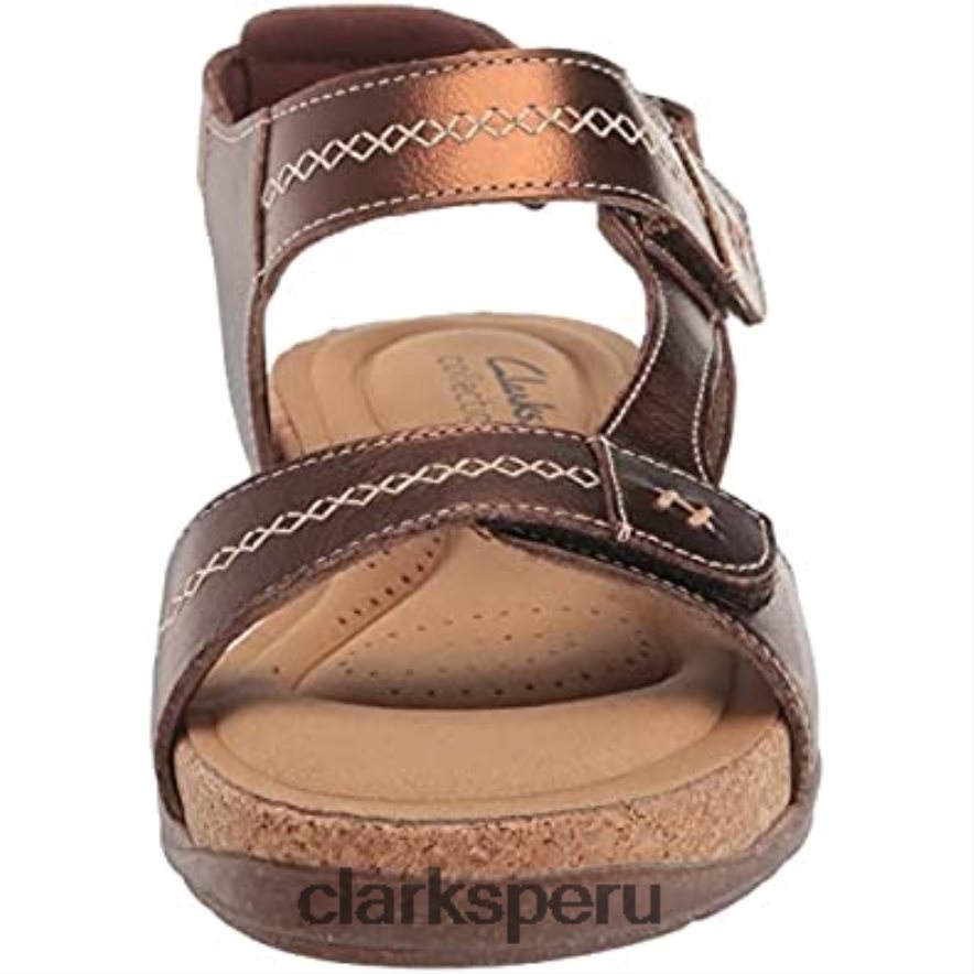 sandalia plana roseville mae mujer clarks piel metalizada mujer Clarks 40N4LX2799