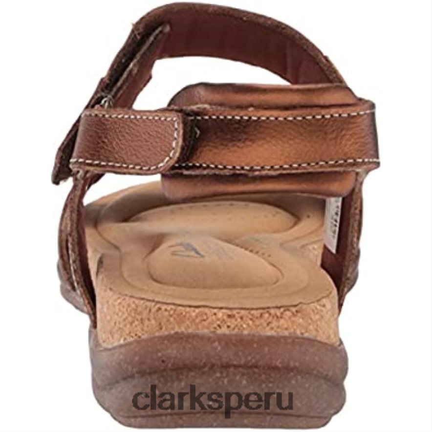 sandalia plana roseville mae mujer clarks piel metalizada mujer Clarks 40N4LX2799