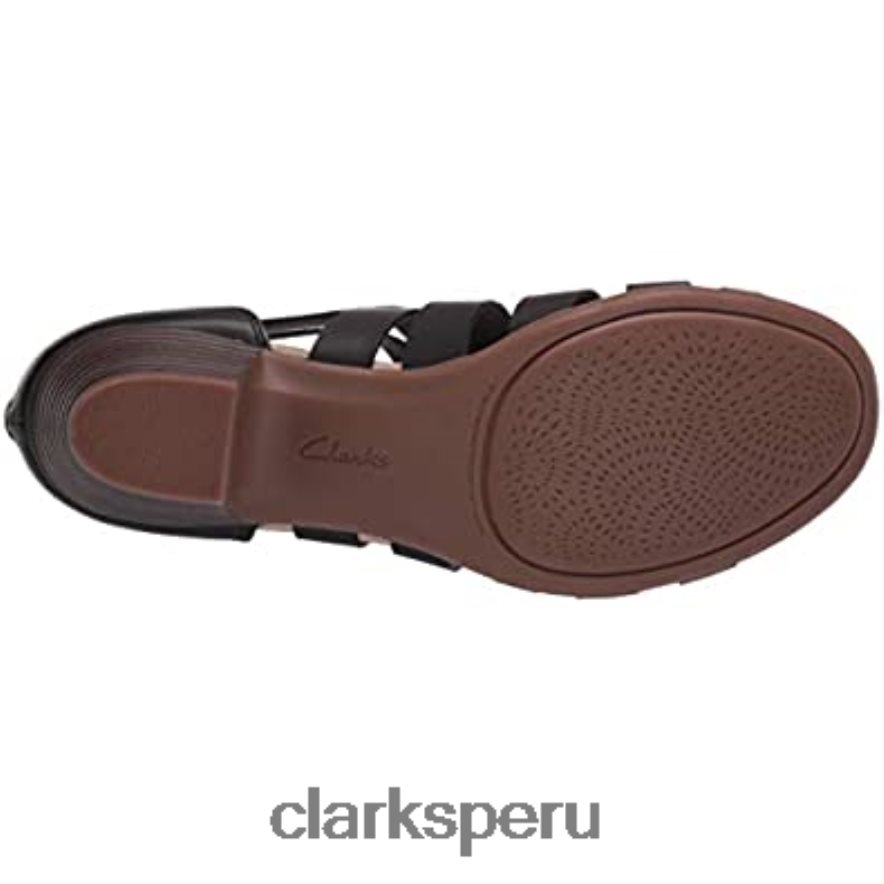 sandalia tacon valarie dream mujer clarks cuero negro mujer Clarks 40N4LX1285 cuero negro