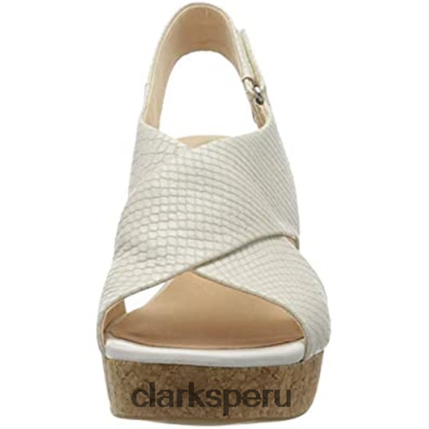 sandalias con tira al tobillo 261479364 para mujer clarks white serpiente blanca serpiente blanca mujer Clarks 40N4LX2061
