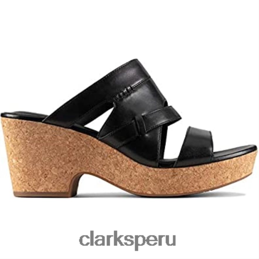 sandalias con tiras maritsa mujer clarks cuero negro mujer Clarks 40N4LX2869 cuero negro