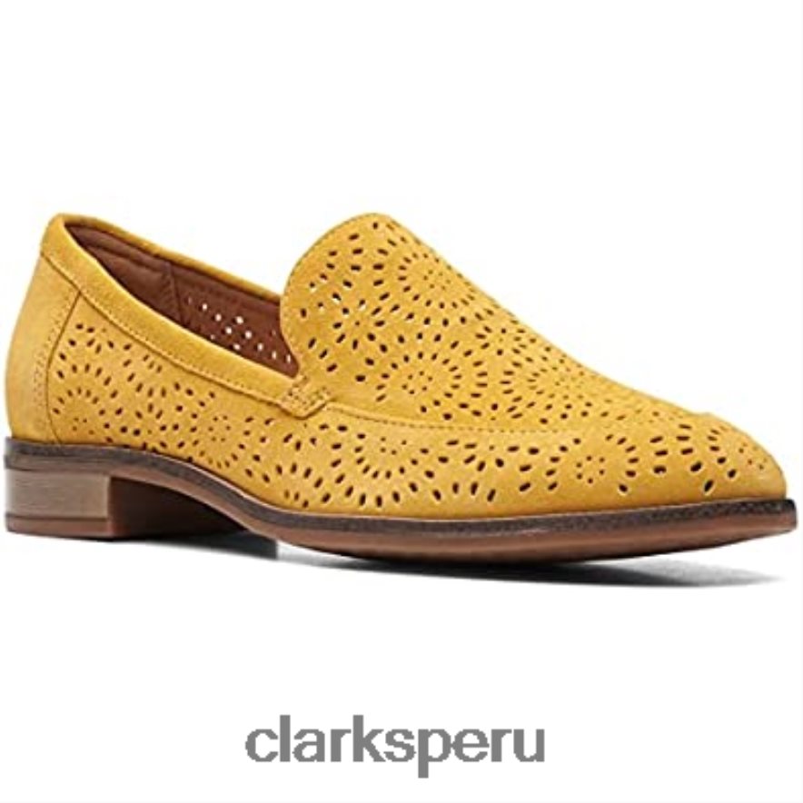 trish calle zapatos sin cordones para mujer 9 c/d us yel low clarks mujer Clarks 40N4LX1436