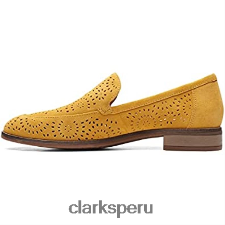 trish calle zapatos sin cordones para mujer 9 c/d us yel low clarks mujer Clarks 40N4LX1436