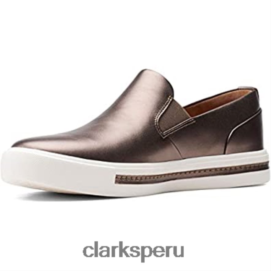 zapatillas sin cordones un maui stride para mujer pebble metalizado clarks pebble metalizado mujer Clarks 40N4LX789 guijarro metálico