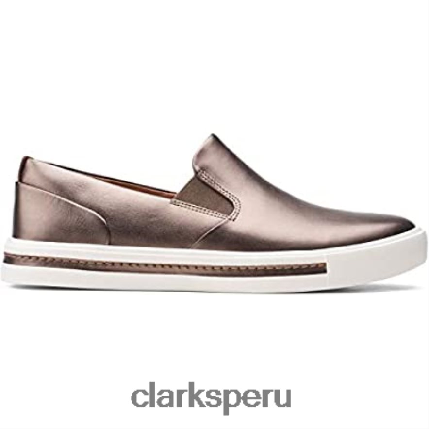 zapatillas sin cordones un maui stride para mujer pebble metalizado clarks pebble metalizado mujer Clarks 40N4LX789 guijarro metálico