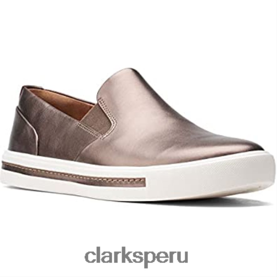 zapatillas sin cordones un maui stride para mujer pebble metalizado clarks pebble metalizado mujer Clarks 40N4LX789 guijarro metálico