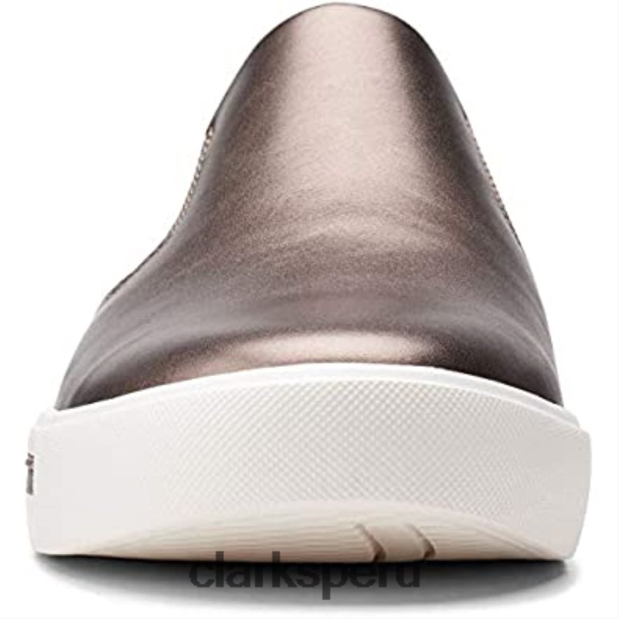 zapatillas sin cordones un maui stride para mujer pebble metalizado clarks pebble metalizado mujer Clarks 40N4LX789 guijarro metálico