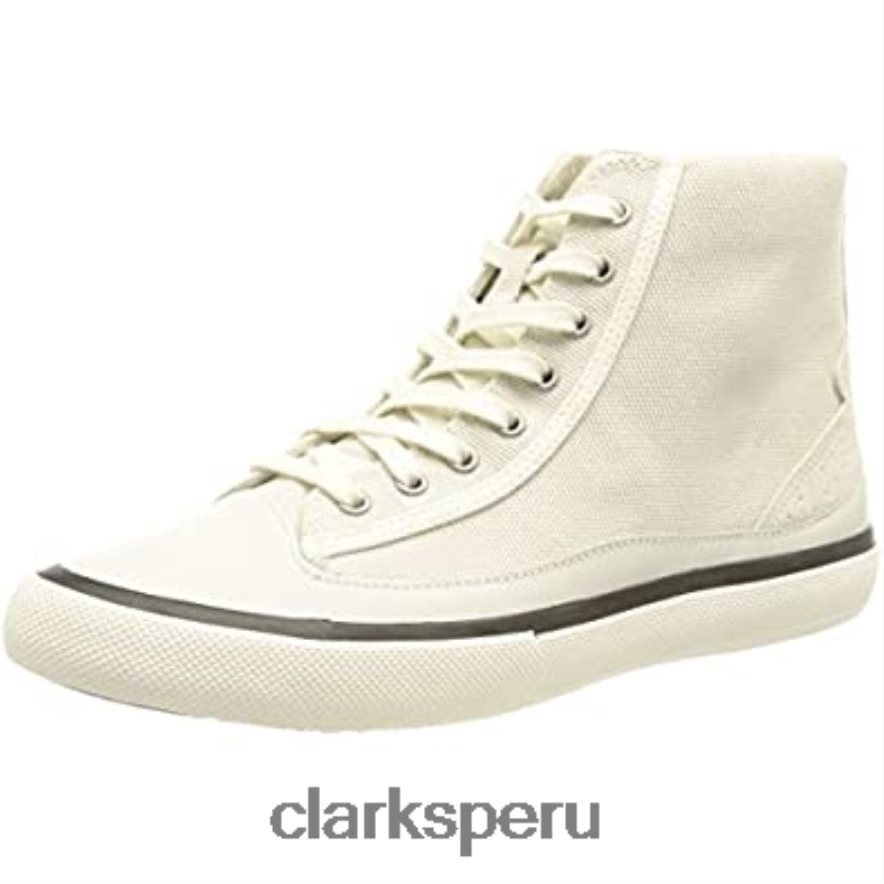 Zapatilla Aceley Hi para mujer de lona blanca clarks mujer Clarks 40N4LX1606 lienzo blanco