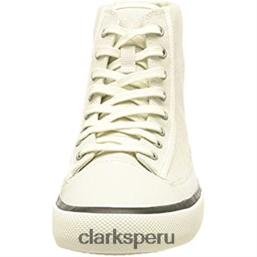 Zapatilla Aceley Hi para mujer de lona blanca clarks mujer Clarks 40N4LX1606 lienzo blanco