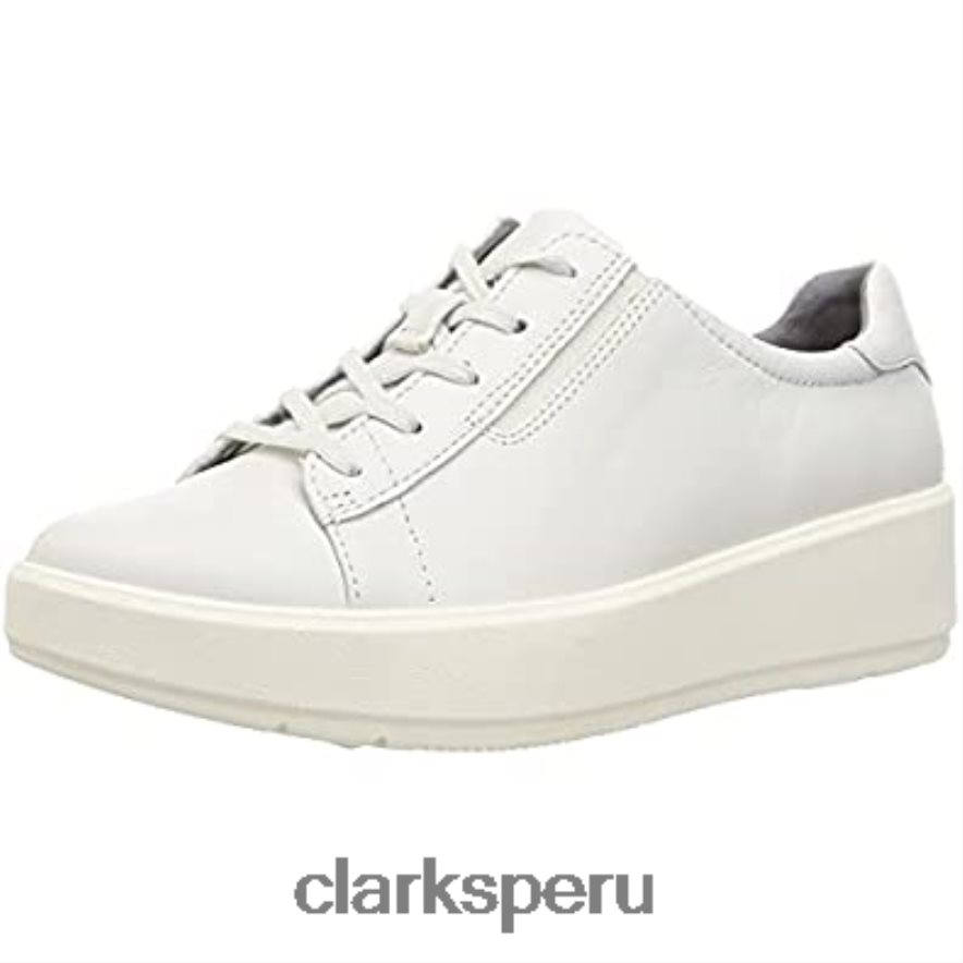 Zapatilla Clarks Layton Lace de piel blanca para mujer. mujer Clarks 40N4LX353