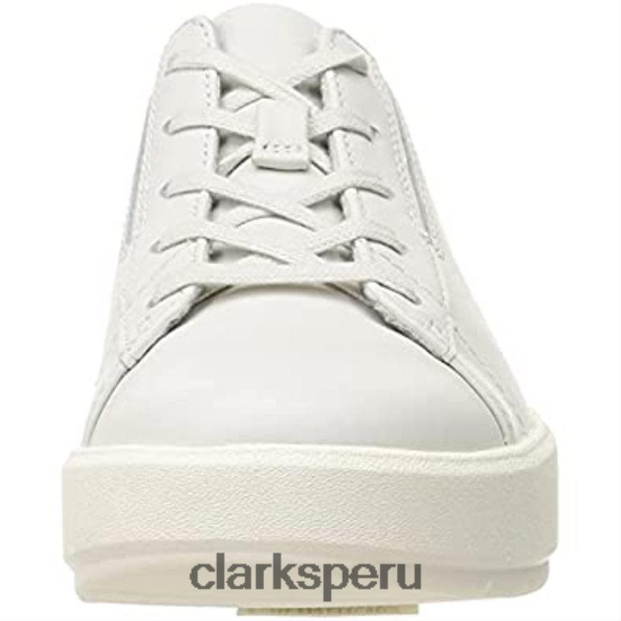 Zapatilla Clarks Layton Lace de piel blanca para mujer. mujer Clarks 40N4LX353